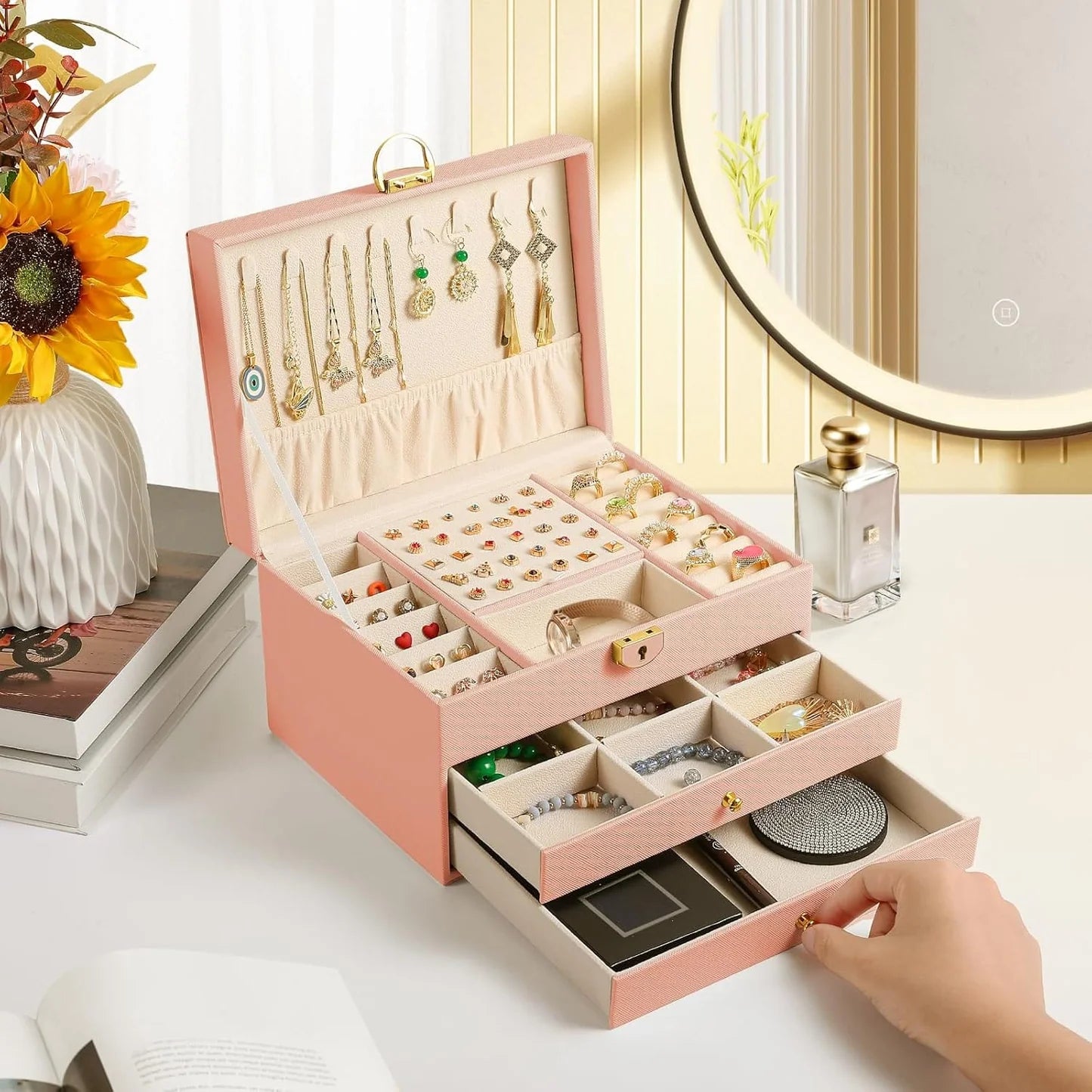 3-Layer Lockable Jewelry Box