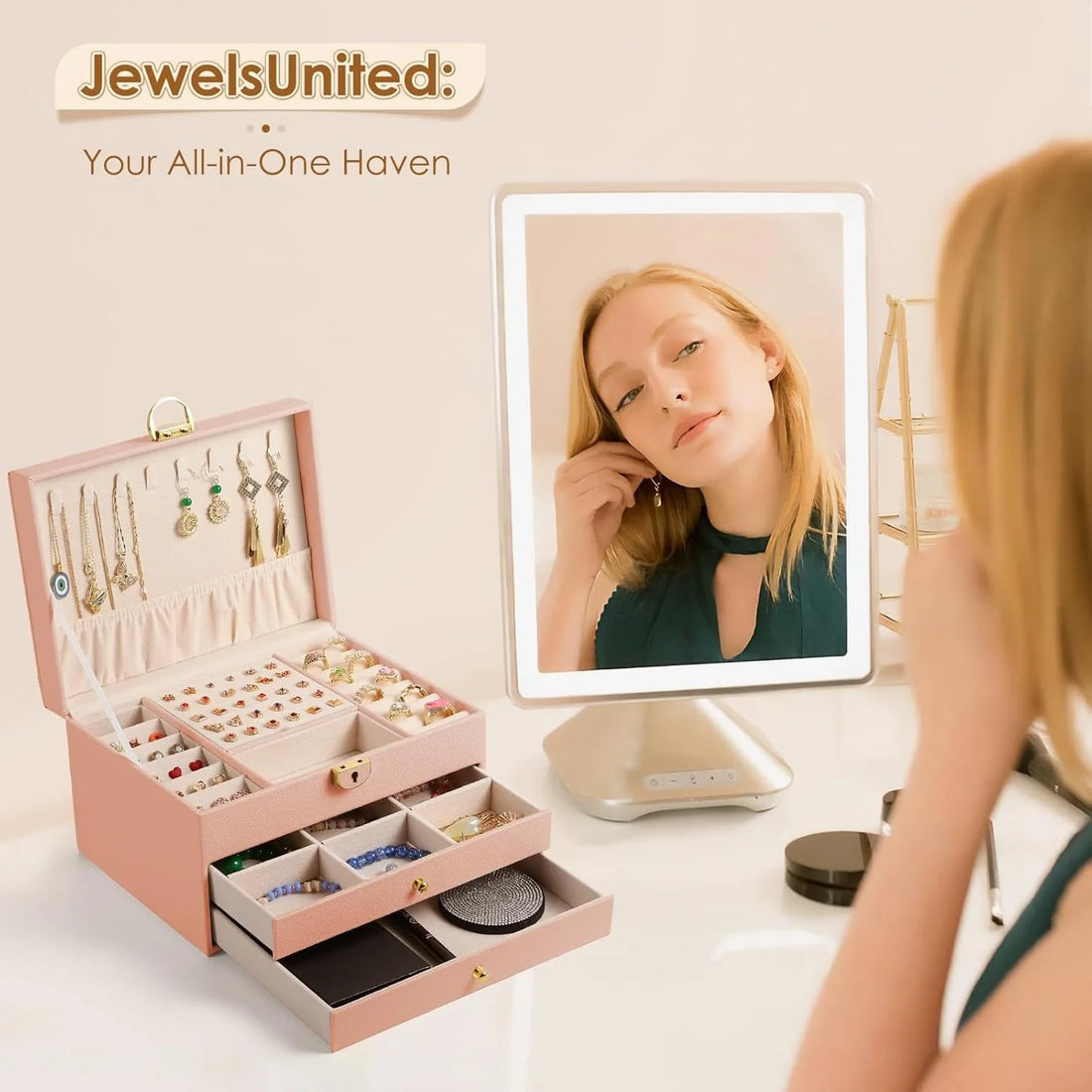 3-Layer Lockable Jewelry Box