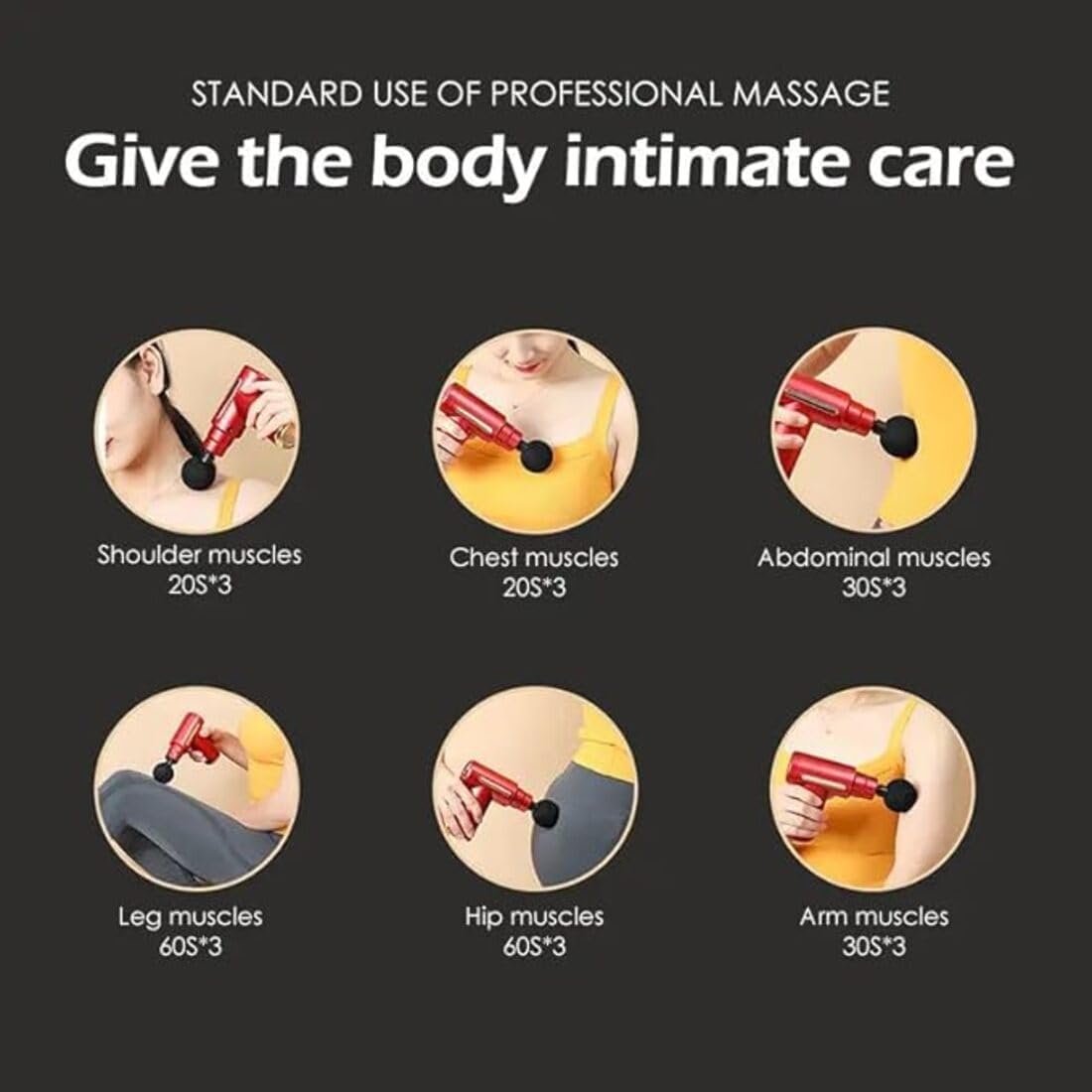 Massage Gun – Portable Deep Tissue Percussion Massager with 6 Speeds