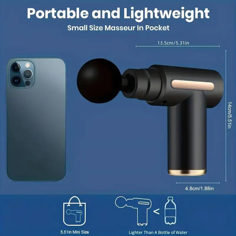 Massage Gun – Portable Deep Tissue Percussion Massager with 6 Speeds