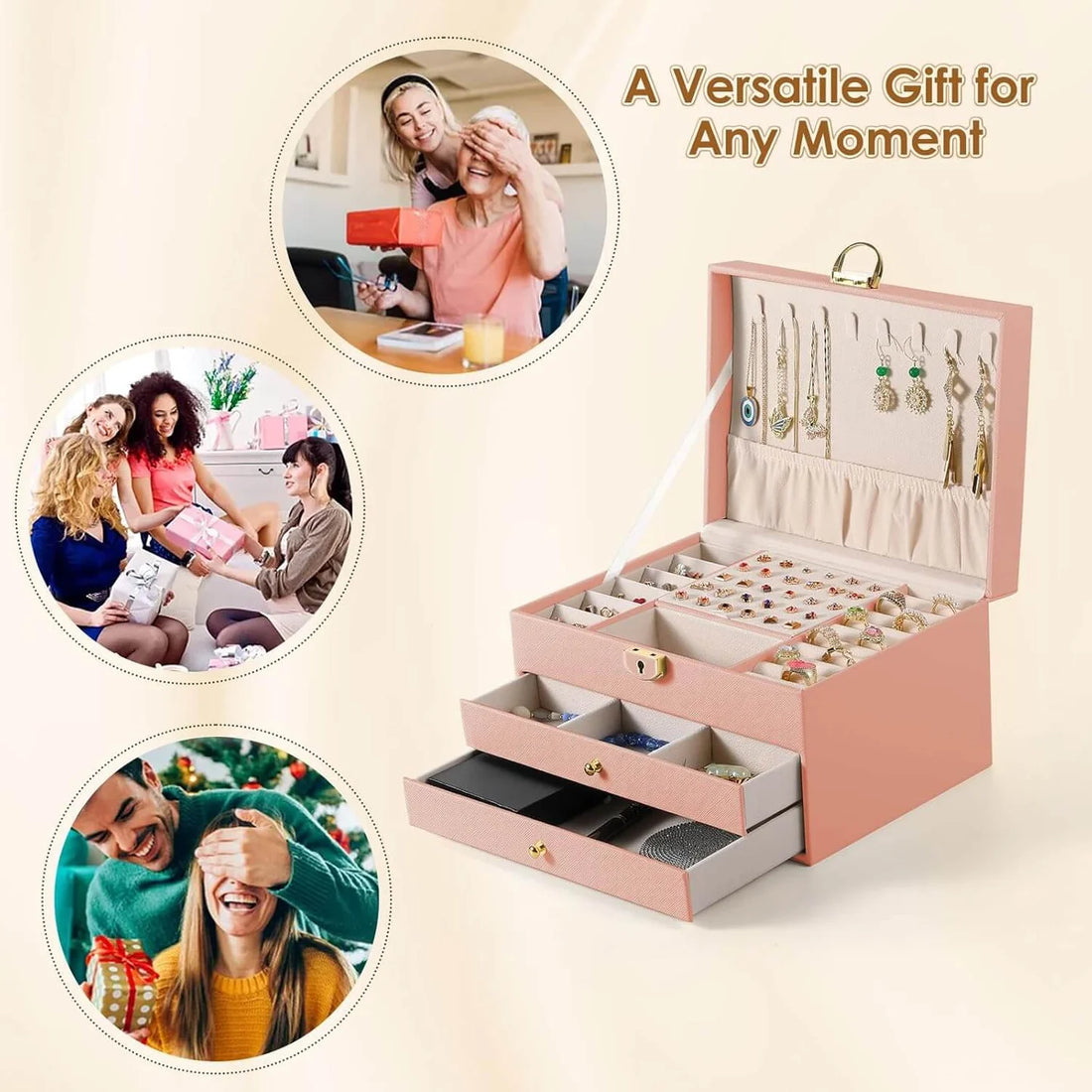 3-Layer Lockable Jewelry Box