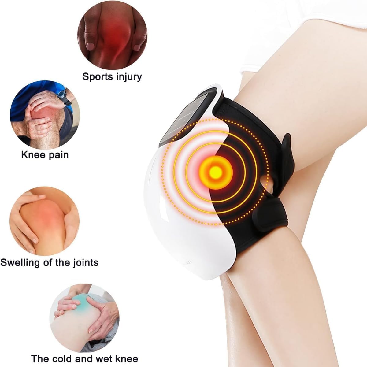 Cordless Smart Knee Massager – Vibration Therapy for Joint Pain Relief