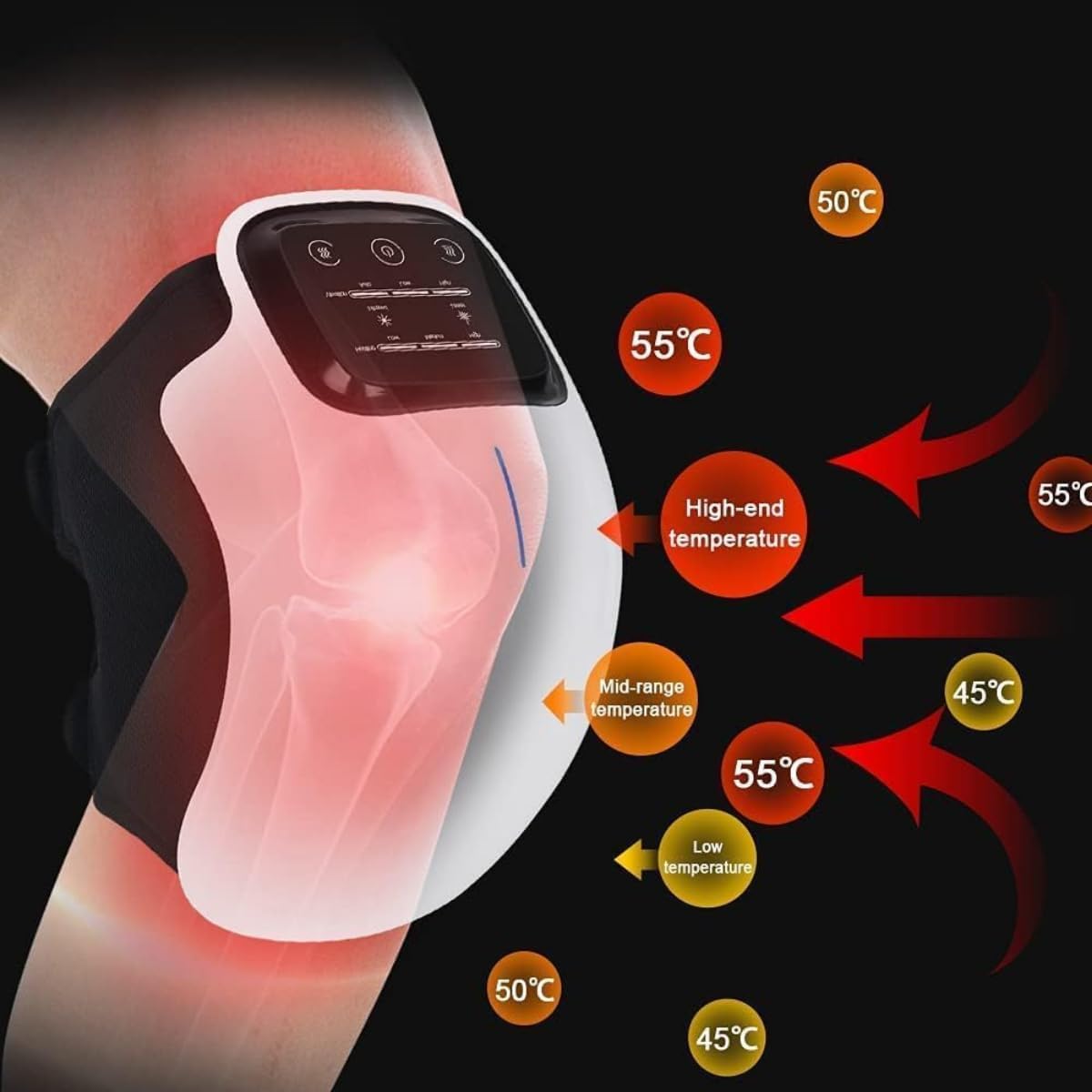 Cordless Smart Knee Massager – Vibration Therapy for Joint Pain Relief