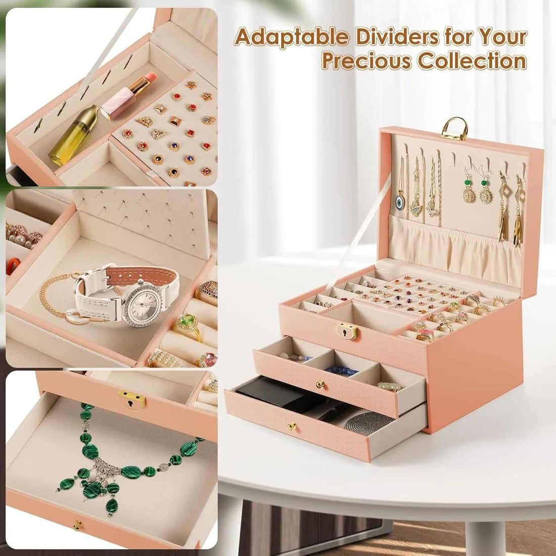 3-Layer Lockable Jewelry Box