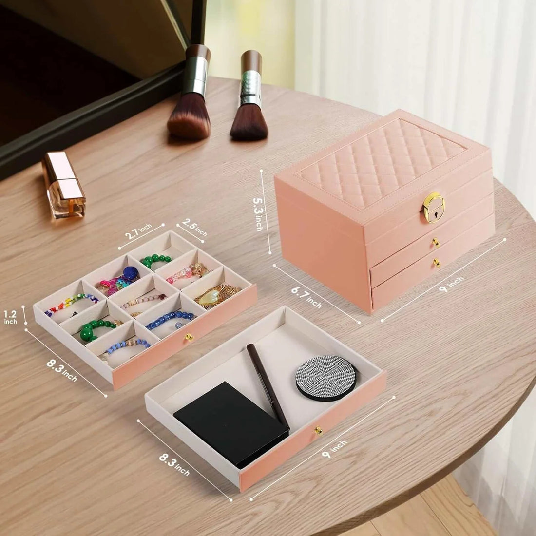 3-Layer Lockable Jewelry Box